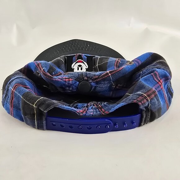 Vintage Mickey Mouse Hat Adult Blue Adjustable Snapback Plaid Made in USA Disney - Picture 7 of 10